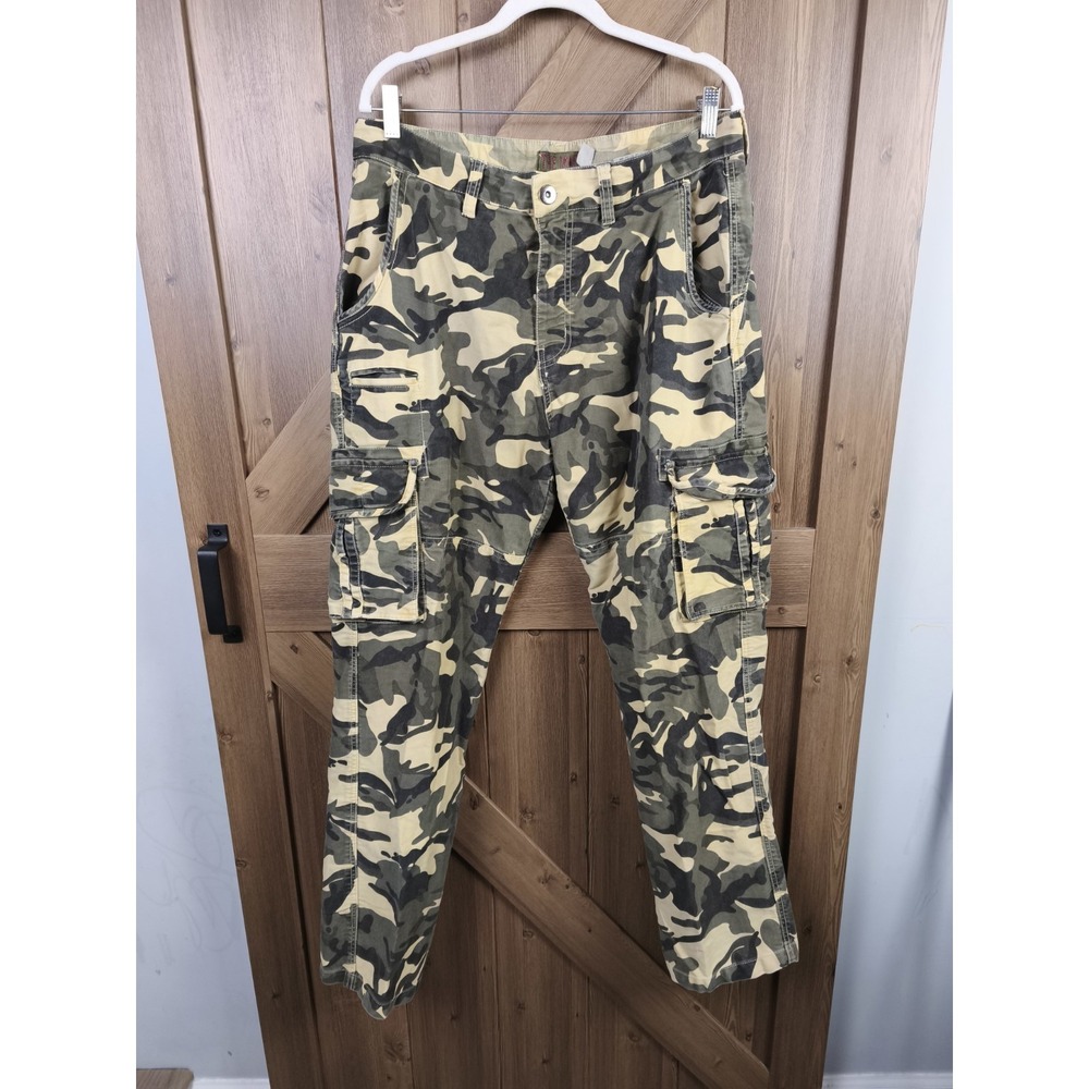 Y2K Baggy Camo Cargo Pants Mens 34x32 Wide‎ Leg Streetwear